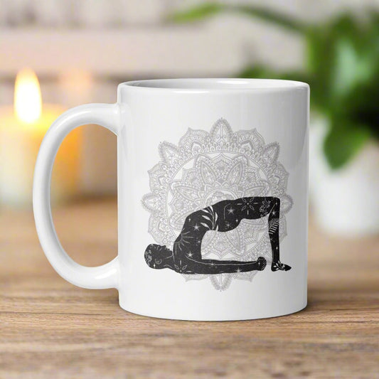 Bridge Pose - Yoga Motivational Mug - Dominique